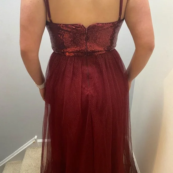 Burgundy Sequin Prom Dress!!! - Picture 2 of 3